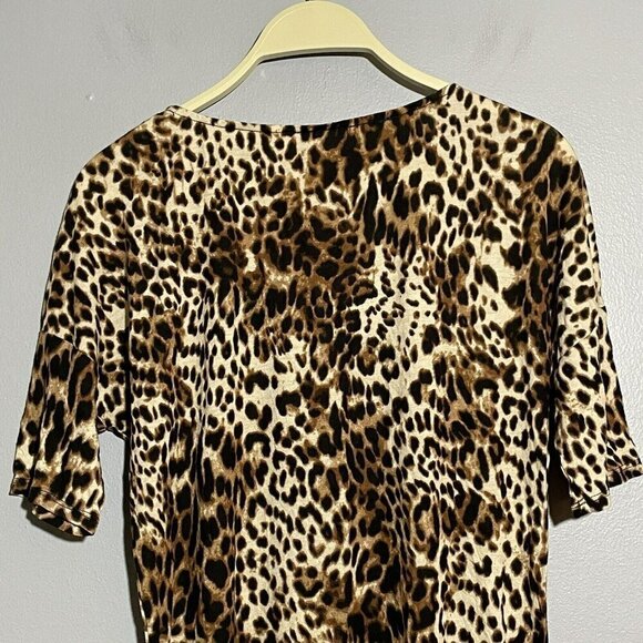 Philosophy Blouse Women XS Leopard Cheetah Snake Skin Gothic Goth Animal Brown - Picture 4 of 12
